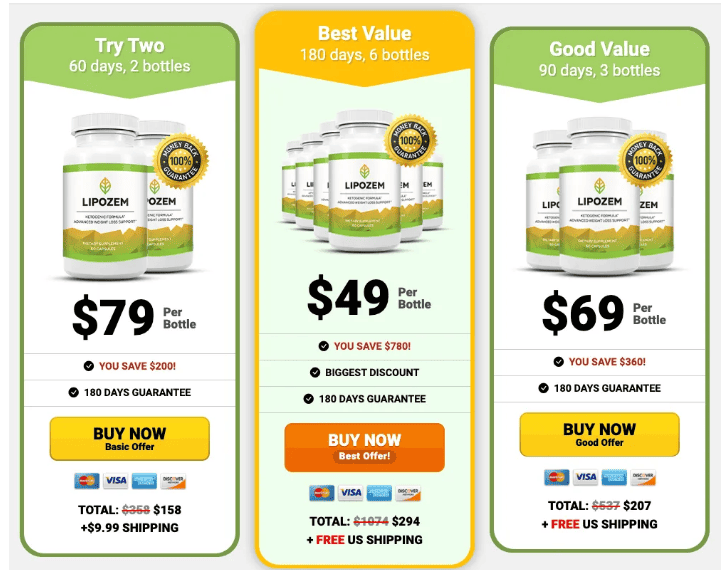 Lipozem Pricing